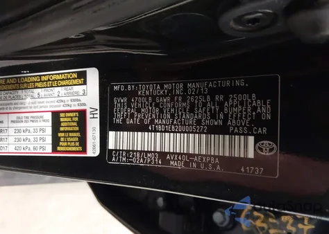 2013 Toyota Avalon Hybrid Limited from USA, damaged, VIN 4T1BD1EB2DU005272